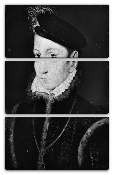 Leinwandbild Stil von François Clouet (Französisch, kurz nach 1561 gemalt) - Charles IX (1550-1574), König von Frankreich