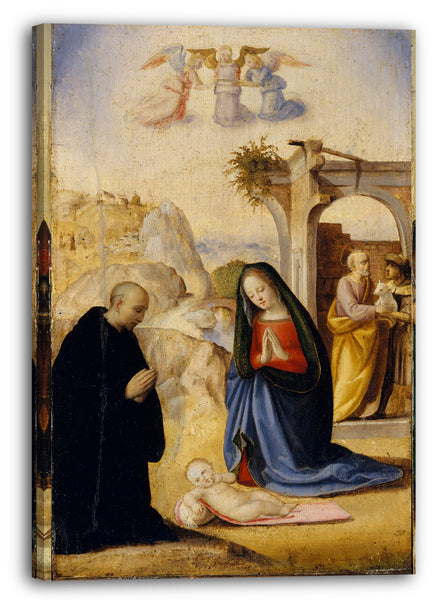 Leinwandbild Ridolfo Ghirlandaio - Die Geburt Christi mit Heiligen