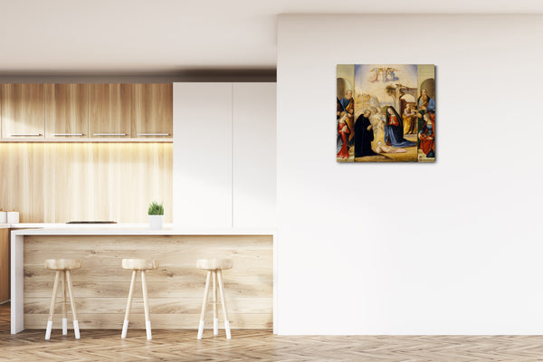 Leinwandbild Ridolfo Ghirlandaio - Die Geburt Christi mit Heiligen