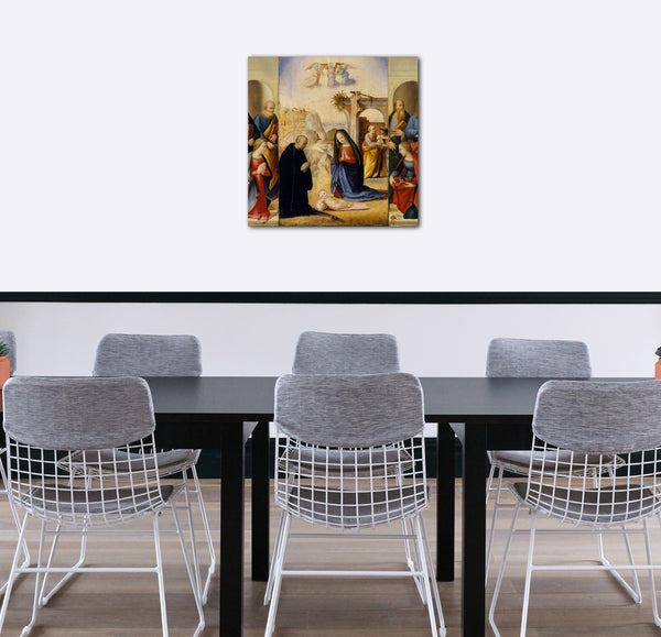 Leinwandbild Ridolfo Ghirlandaio - Die Geburt Christi mit Heiligen