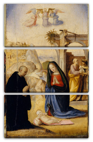 Leinwandbild Ridolfo Ghirlandaio - Die Geburt Christi mit Heiligen