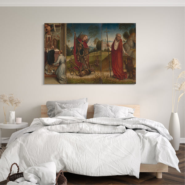 Leinwandbild Meister der Heiligen Catherine Legende - Sankt Michael; Die Messe des Heiligen Gregorius; Heiliger Hieronymus