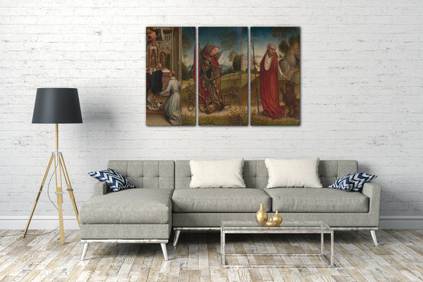 Leinwandbild Meister der Heiligen Catherine Legende - Sankt Michael; Die Messe des Heiligen Gregorius; Heiliger Hieronymus