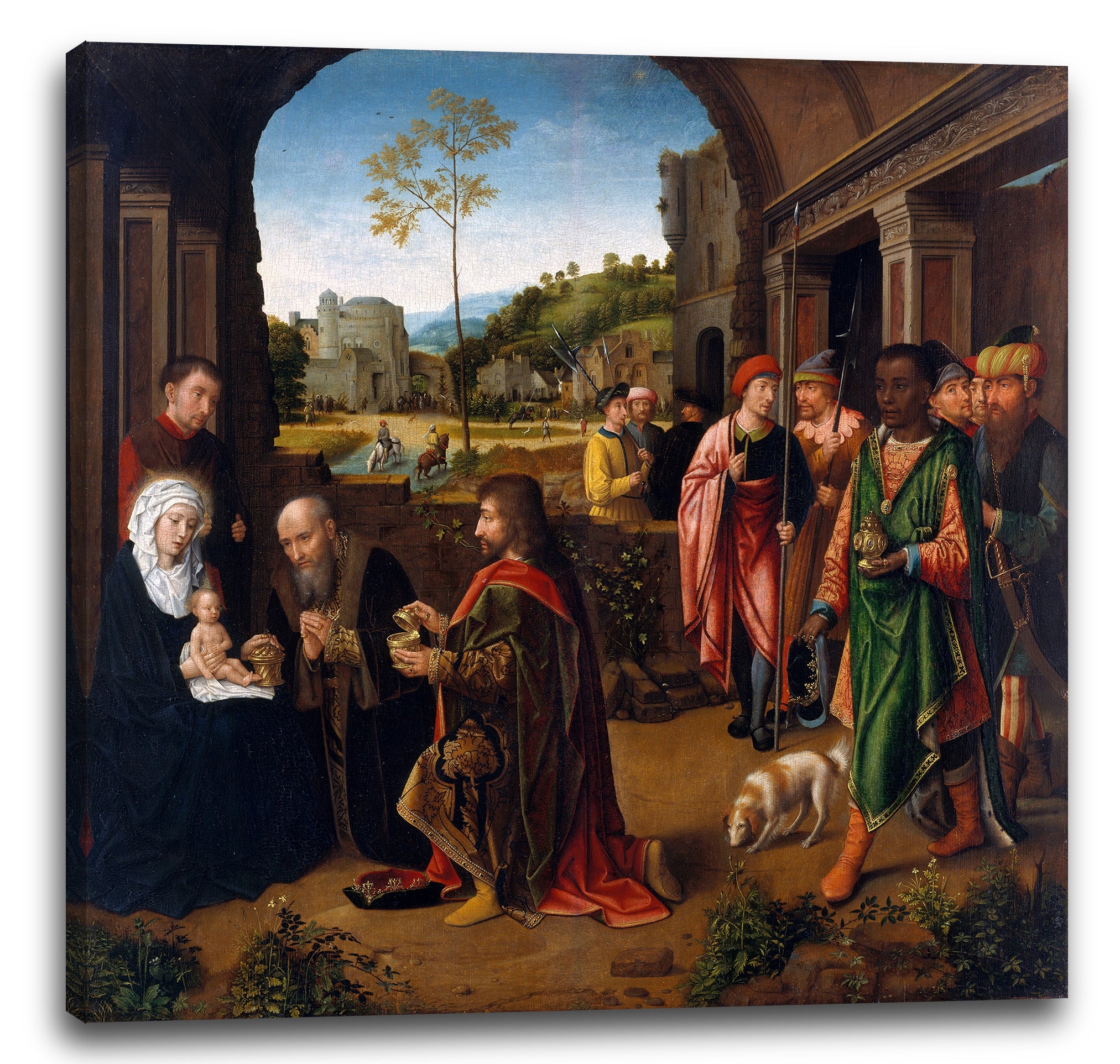 Leinwandbild Werkstatt von Gerard David - Die Anbetung der Könige