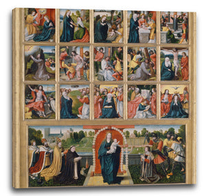 Leinwandbild Niederländischer Maler - Die Fünfzehn Mysterien und die Jungfrau des Rosenkranzes