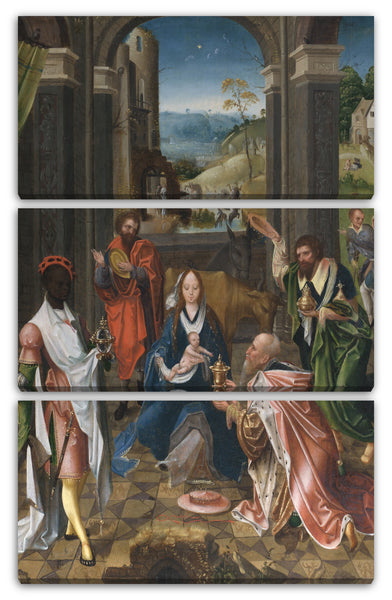 Leinwandbild Niederländischer (Antwerpener Manierist) Maler (um 1520) - Die Anbetung der Könige