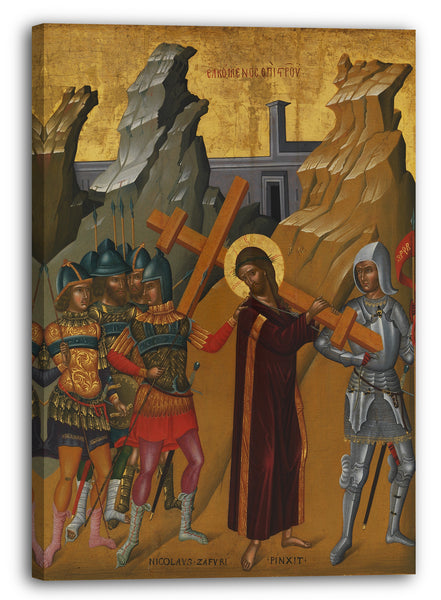 Leinwandbild Nicolaos Tzafouris - Christus trägt das Kreuz