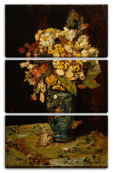Leinwandbild Adolphe Monticelli - Blumen in einer blauen Vase