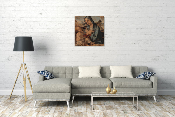 Leinwandbild Bartolomeo Montagna - Madonna, die das Kind anbetet