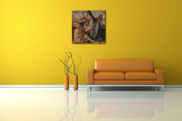 Leinwandbild Bartolomeo Montagna - Madonna, die das Kind anbetet