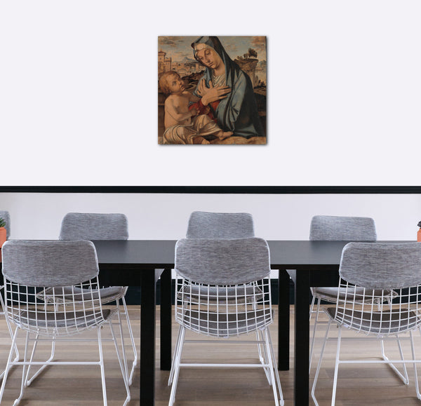 Leinwandbild Bartolomeo Montagna - Madonna, die das Kind anbetet