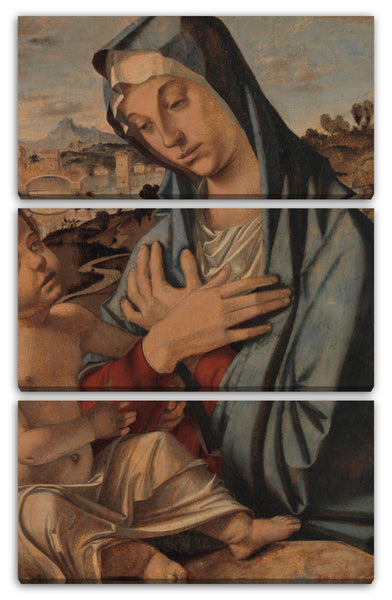 Leinwandbild Bartolomeo Montagna - Madonna, die das Kind anbetet