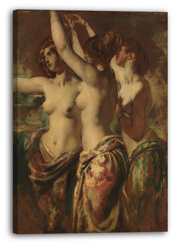 Leinwandbild William Etty - Die drei Grazien