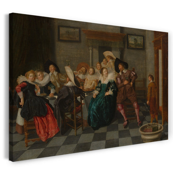 Leinwandbild Dirck Hals - Ein Bankett