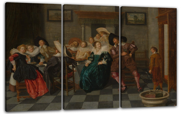 Leinwandbild Dirck Hals - Ein Bankett
