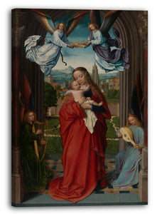 Leinwandbild Gerard David - Jungfrau und Kind mit vier Engeln