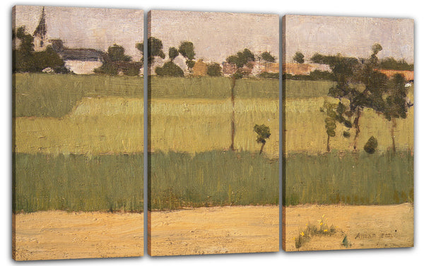 Leinwandbild Edmond-François Aman-Jean - Der Stadtrand eines Dorfes