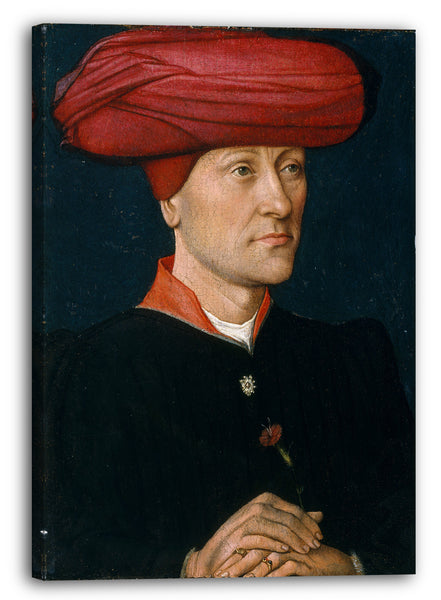 Leinwandbild Niederländischer Maler (1440-50) - Portrait eines Mannes in einem Chaperon