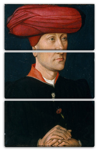 Leinwandbild Niederländischer Maler (1440-50) - Portrait eines Mannes in einem Chaperon