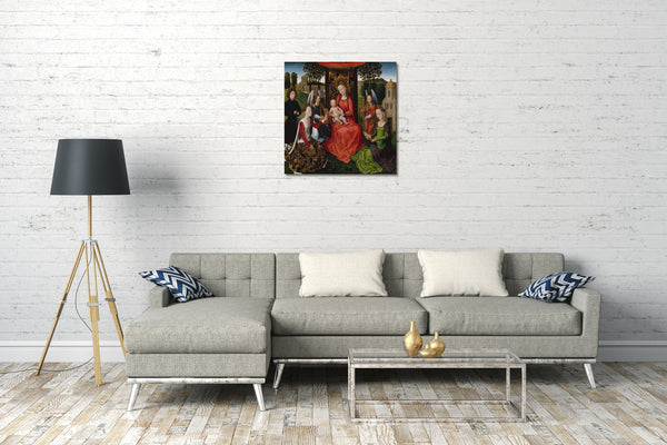 Leinwandbild Hans Memling - Jungfrau und Kind mit der Heiligen Katharina von Alexandria und Barbara