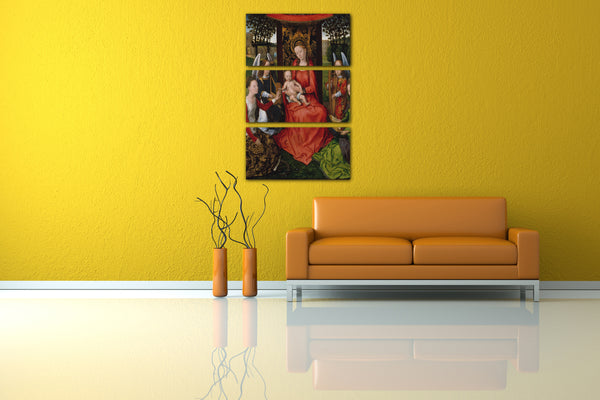 Leinwandbild Hans Memling - Jungfrau und Kind mit der Heiligen Katharina von Alexandria und Barbara