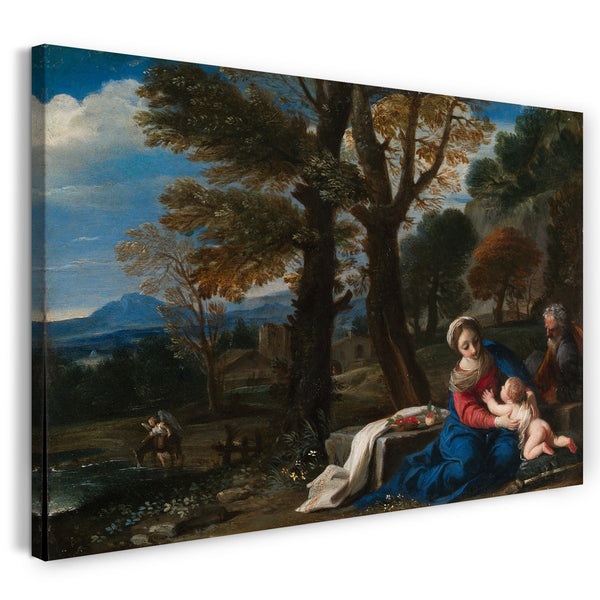Leinwandbild Pier Francesco Mola - Die Rast auf der Flucht nach Ägypten