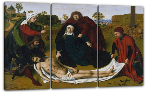 Leinwandbild Petrus Christus (Niederländer, Baarle-Hertog (Baerle-Duc), tätig bis 1444-gest. 1475/76 Brügge) - Die Beweinung