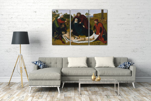 Leinwandbild Petrus Christus (Niederländer, Baarle-Hertog (Baerle-Duc), tätig bis 1444-gest. 1475/76 Brügge) - Die Beweinung