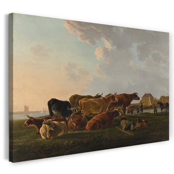 Leinwandbild Jacob van Strij - Landschaft mit Vieh
