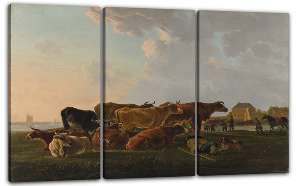 Leinwandbild Jacob van Strij - Landschaft mit Vieh