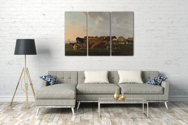 Leinwandbild Jacob van Strij - Landschaft mit Vieh