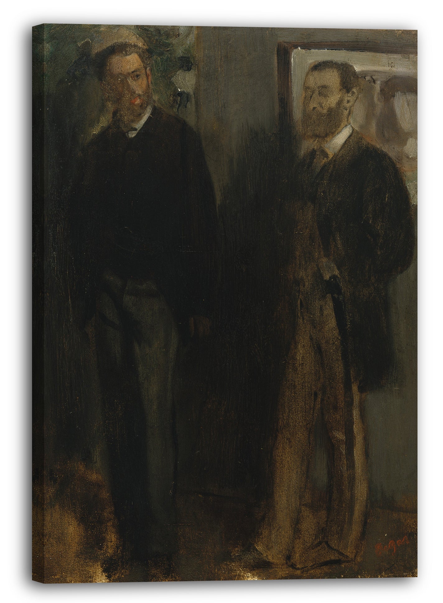 Leinwandbild Edgar Degas - Zwei Männer