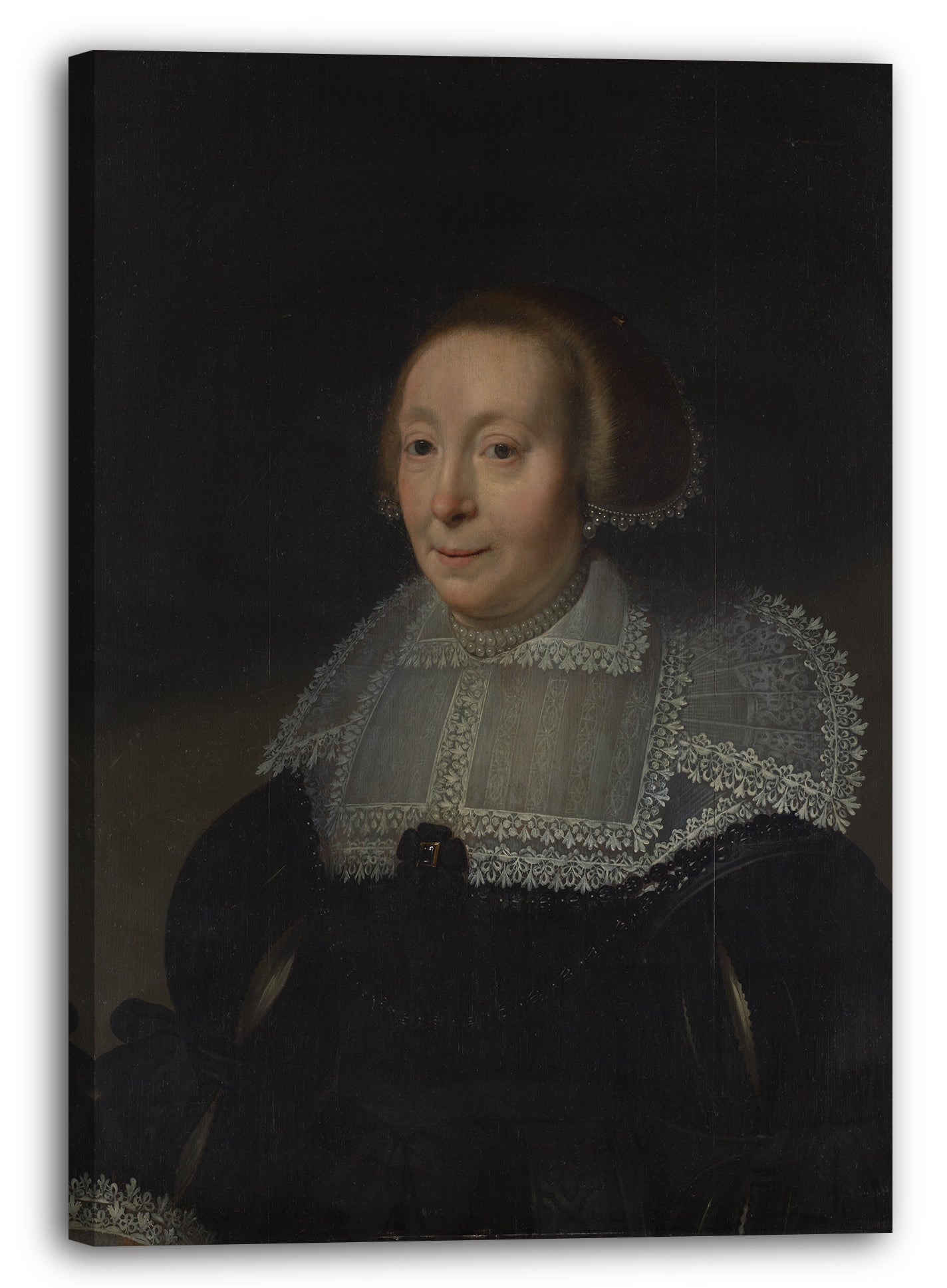 Leinwandbild Michiel Jansz van Mierevelt - Portrait einer Frau mit einem Spitzenkragen