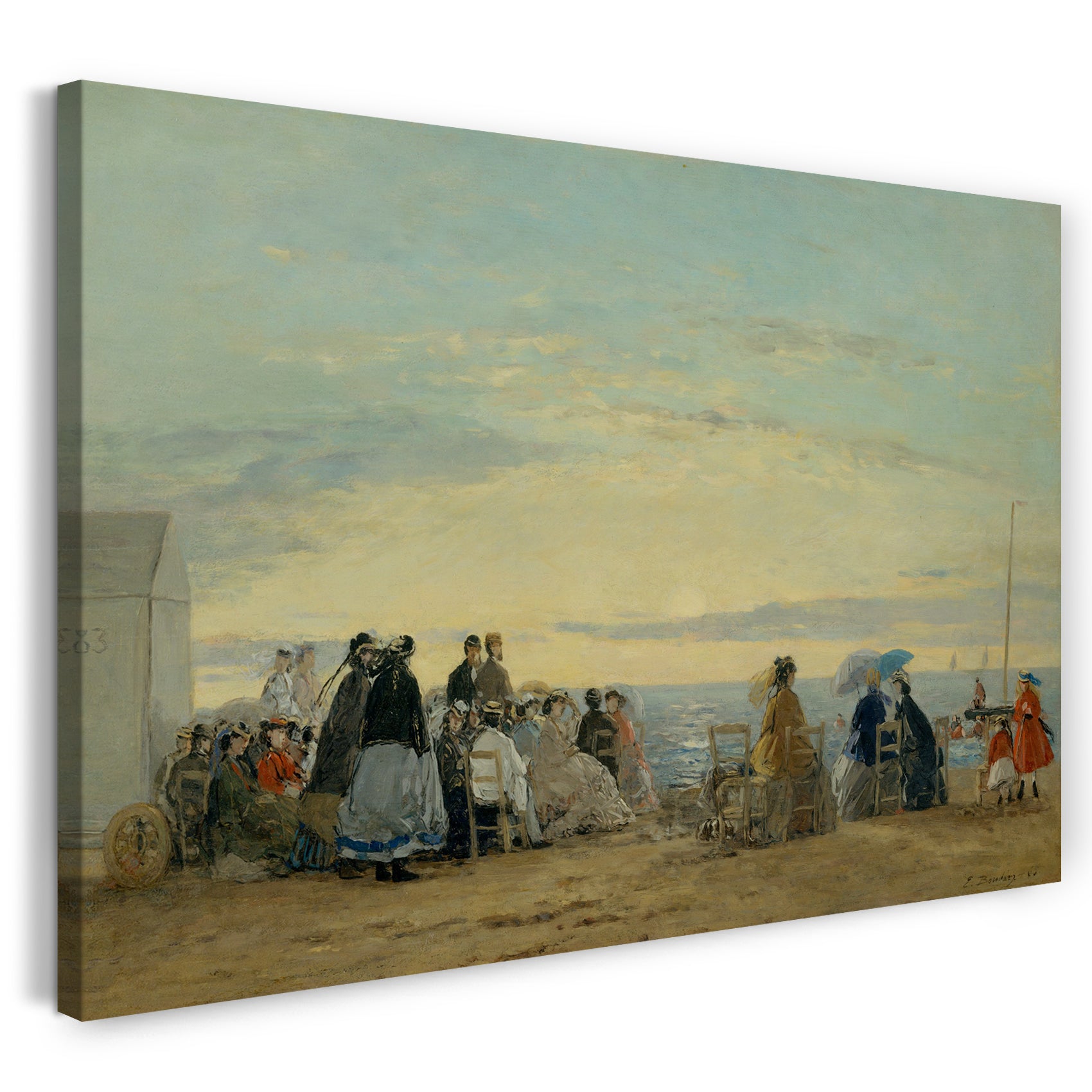Leinwandbild Eugène Boudin - Am Strand, Sonnenuntergang