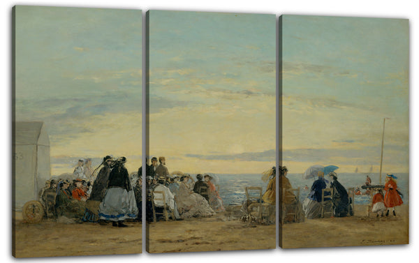 Leinwandbild Eugène Boudin - Am Strand, Sonnenuntergang