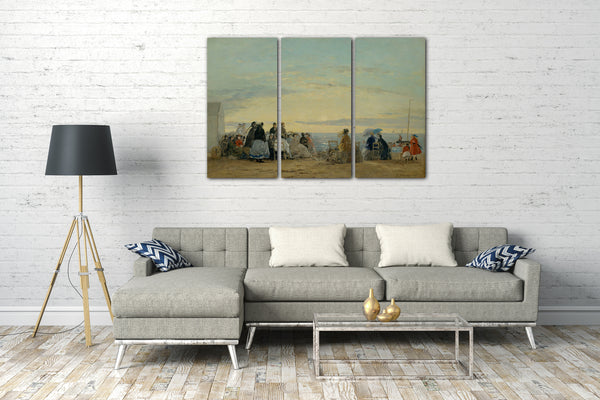 Leinwandbild Eugène Boudin - Am Strand, Sonnenuntergang
