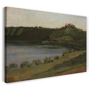 Leinwandbild Camille Corot - Albaner See und Castel Gandolfo