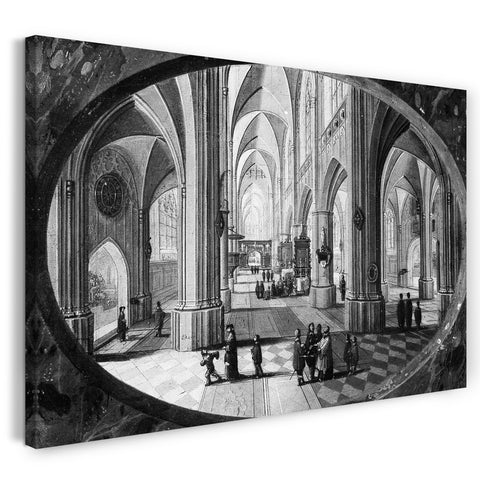 Leinwandbild Pieter Neeffs der Ältere - Innenraum einer gotischen Kirche bei Tageslicht