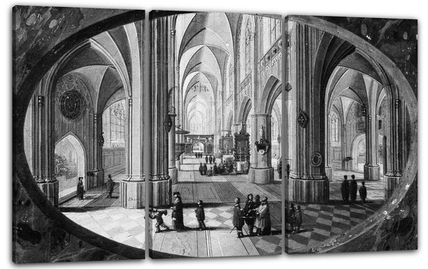 Leinwandbild Pieter Neeffs der Ältere - Innenraum einer gotischen Kirche bei Tageslicht