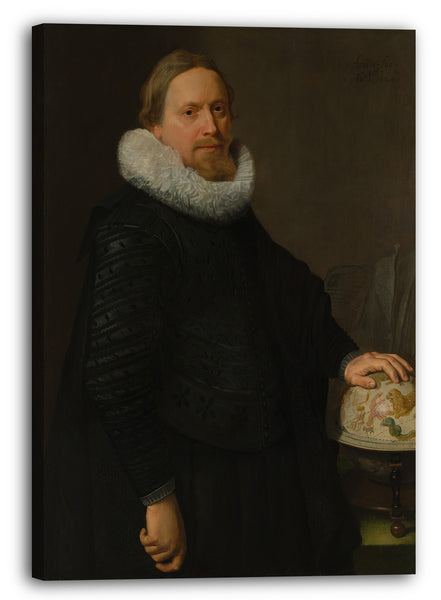 Leinwandbild Nicolaes Elias Pickenoy - Mann mit einer Erd-Globus