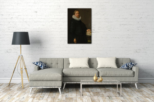 Leinwandbild Nicolaes Elias Pickenoy - Mann mit einer Erd-Globus