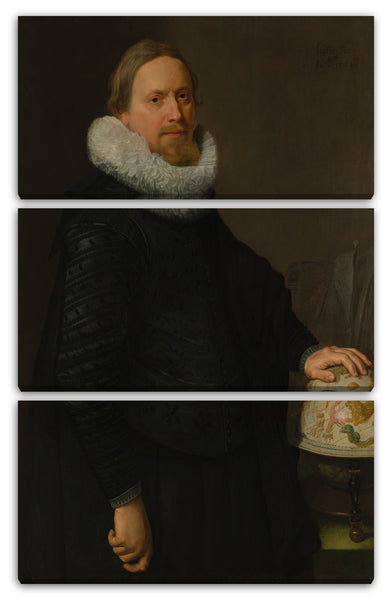 Leinwandbild Nicolaes Elias Pickenoy - Mann mit einer Erd-Globus
