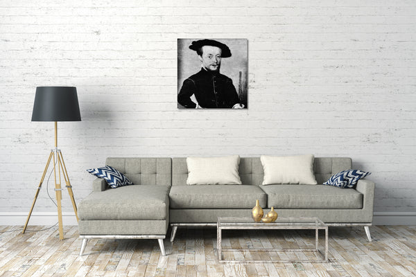 Leinwandbild Stil von Corneille de Lyon - Porträt eines Zwergs