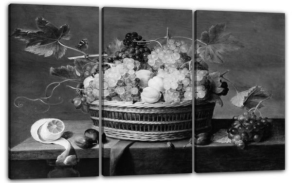 Leinwandbild Jacob van Hulsdonck - Stillleben: Ein Korb mit Trauben und anderen Früchten
