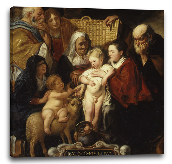Leinwandbild Jacob Jordaens - Die Heilige Familie mit der Heiligen Anna und dem Jungen Täufer und seinen Eltern