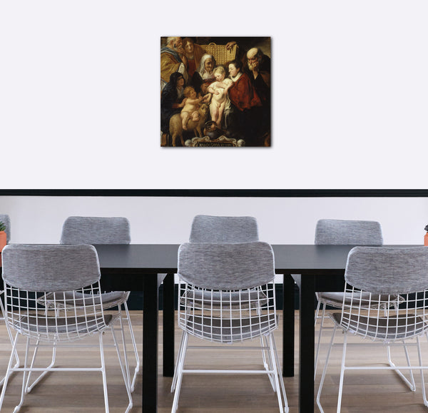 Leinwandbild Jacob Jordaens - Die Heilige Familie mit der Heiligen Anna und dem Jungen Täufer und seinen Eltern