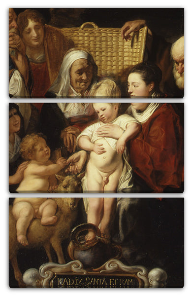 Leinwandbild Jacob Jordaens - Die Heilige Familie mit der Heiligen Anna und dem Jungen Täufer und seinen Eltern