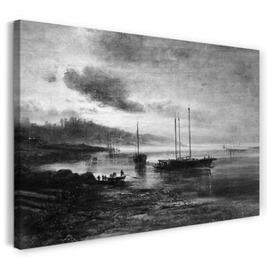 Leinwandbild Alexei Kondratievich Savrasov - Nachtszene an der Wolga