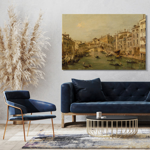 Leinwandbild Werkstatt von Francesco Guardi - Venedig: Die Rialto