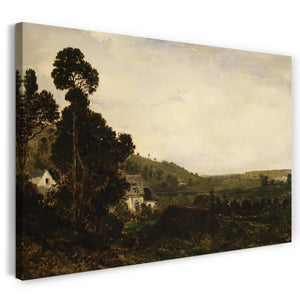Leinwandbild Théodore Rousseau - Eine alte Kapelle in einem Tal